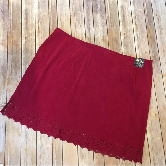Lane Bryant Dresses & Skirts - Lane Bryant Red Cut out Skirt, Size 28, NWT